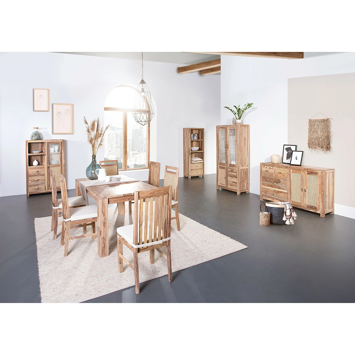 Naturoo Sideboard Rodern I - Sheesham massiv / Wiener Geflecht – Bild 3