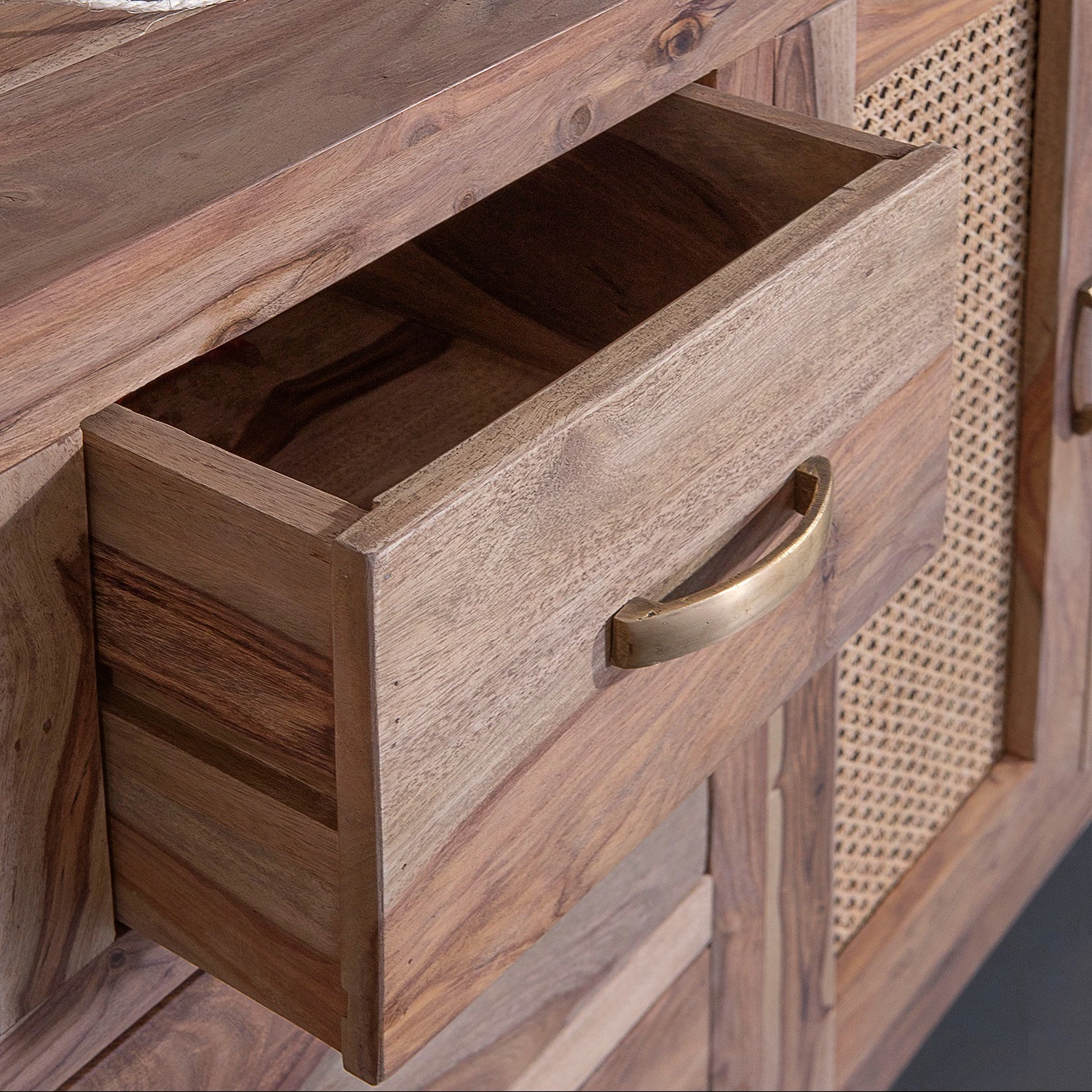 Naturoo Sideboard Rodern I - Sheesham massiv / Wiener Geflecht – Bild 6