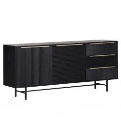 Red Living Sideboard Soyons - Akazie massiv / Metall - Schwarz / Gold