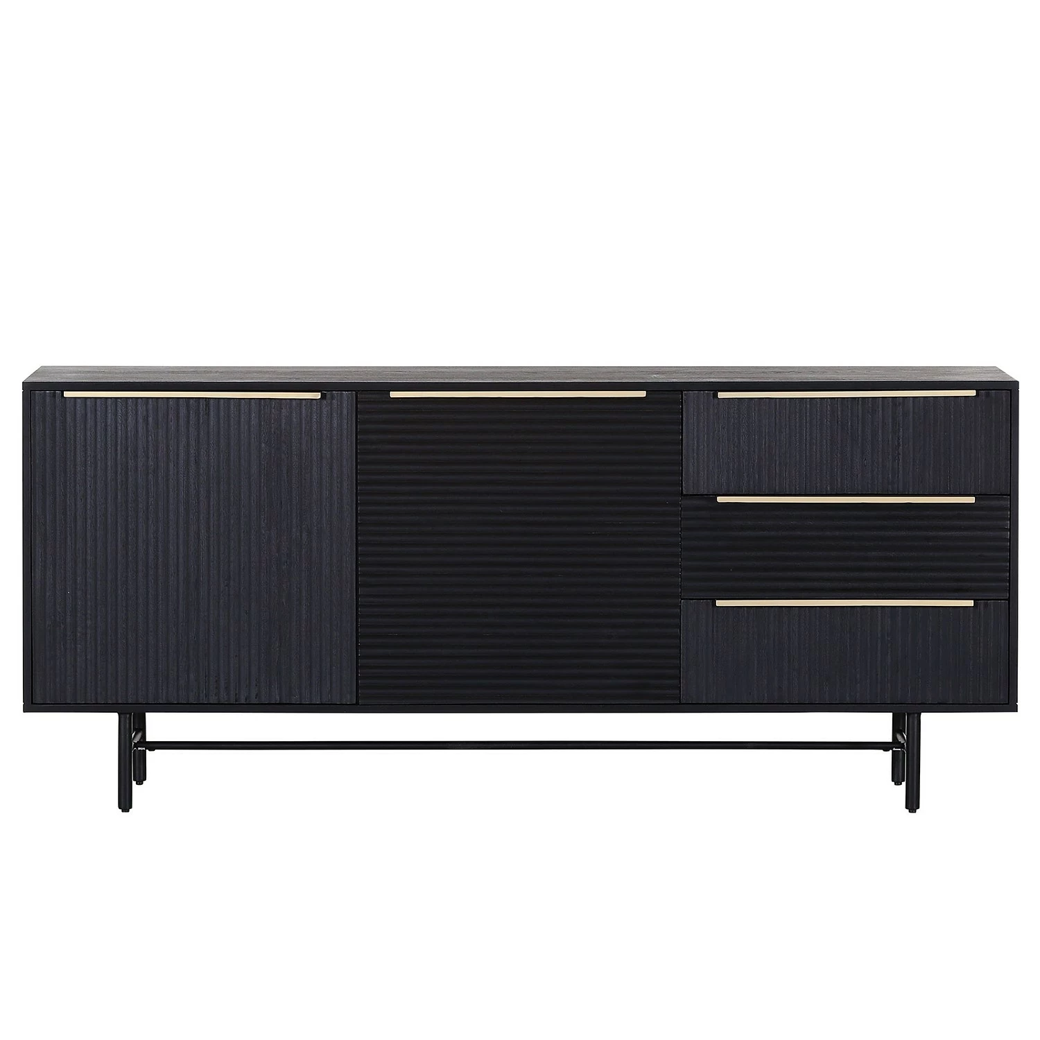Red Living Sideboard Soyons - Akazie massiv / Metall - Schwarz / Gold – Bild 3