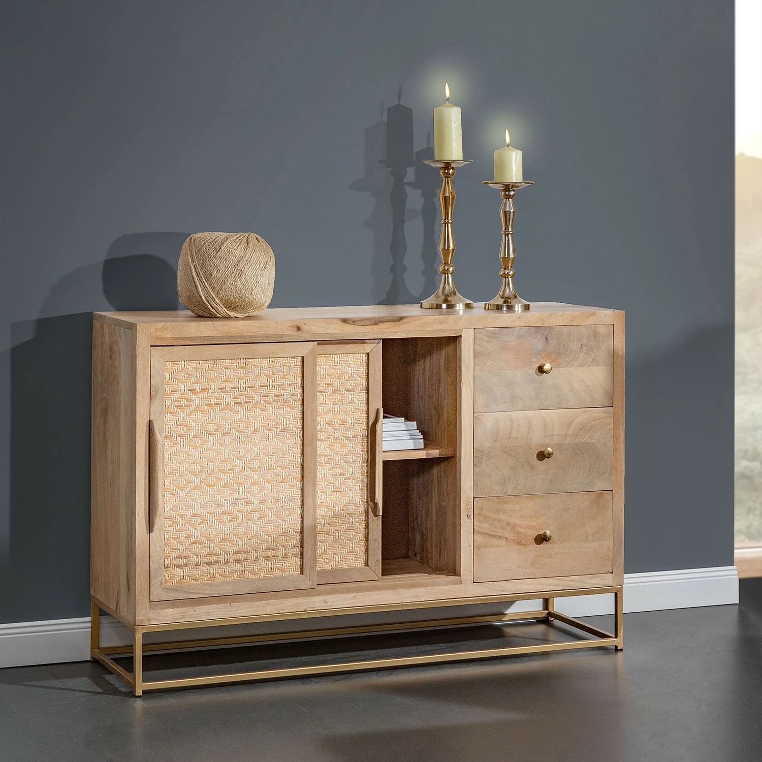 Naturoo Sideboard Rumilly - Rattangeflecht / Mango massiv – Bild 3