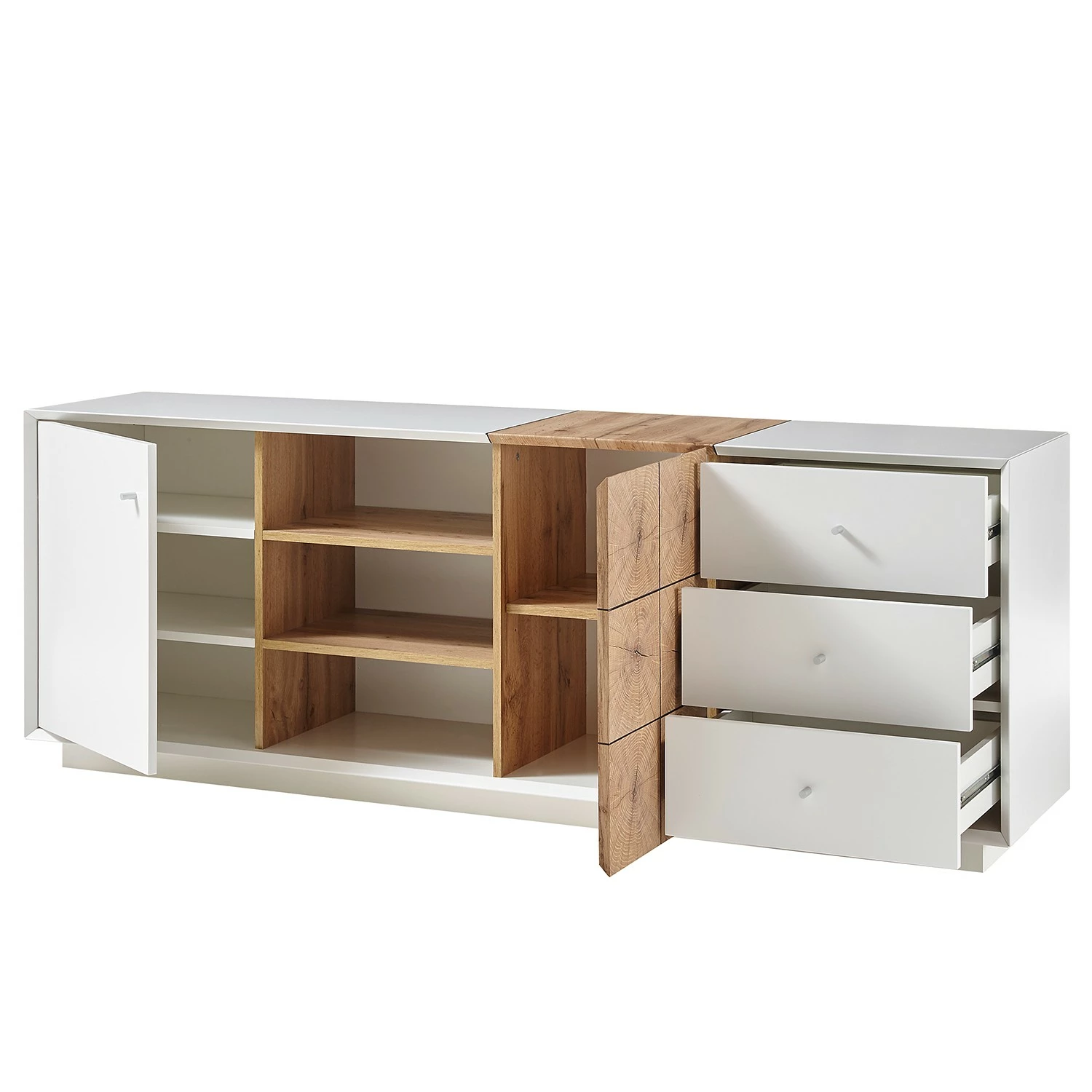 Loftscape Sideboard Crecora I - Weiß / Eiche Dekor – Bild 2