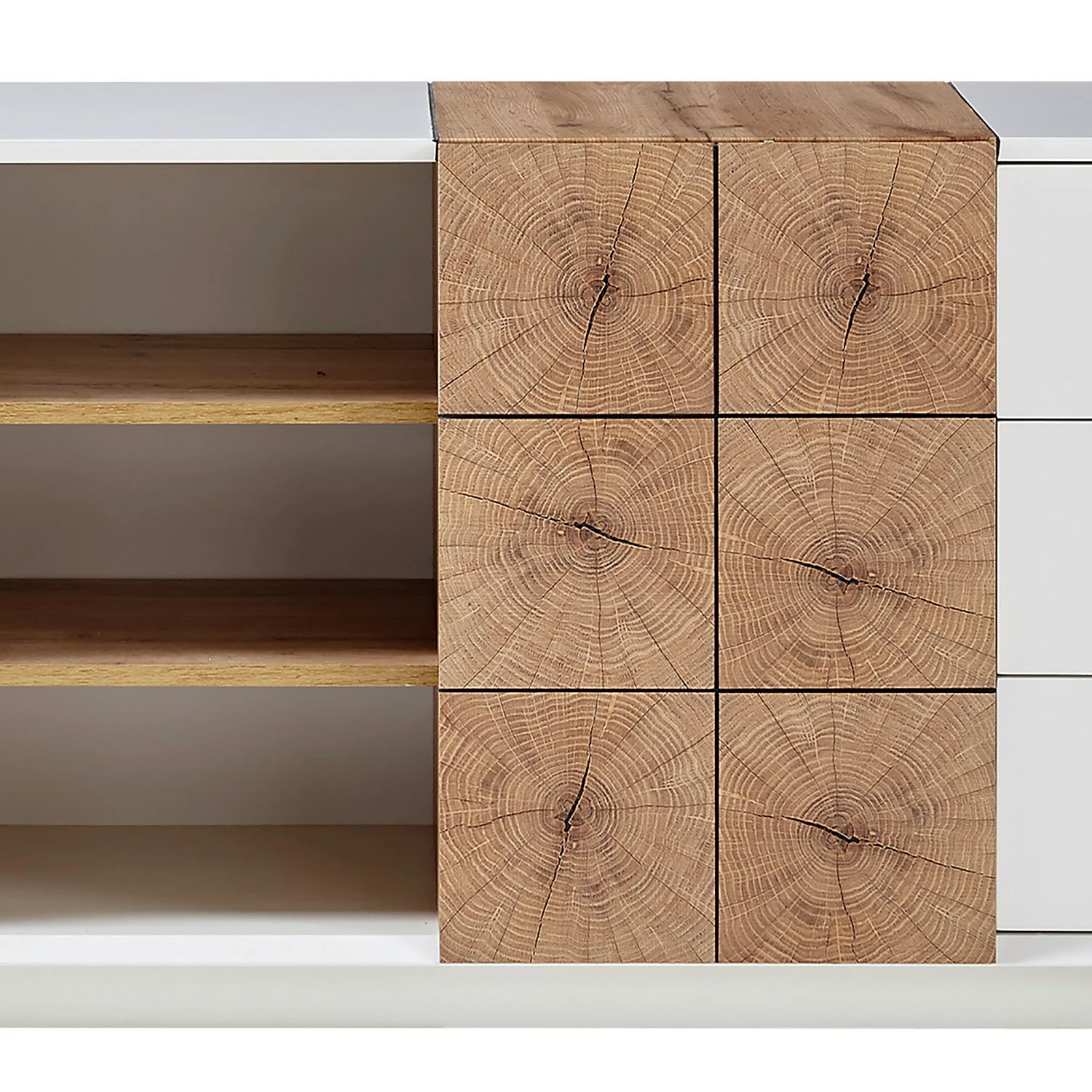 Loftscape Sideboard Crecora I - Weiß / Eiche Dekor – Bild 5