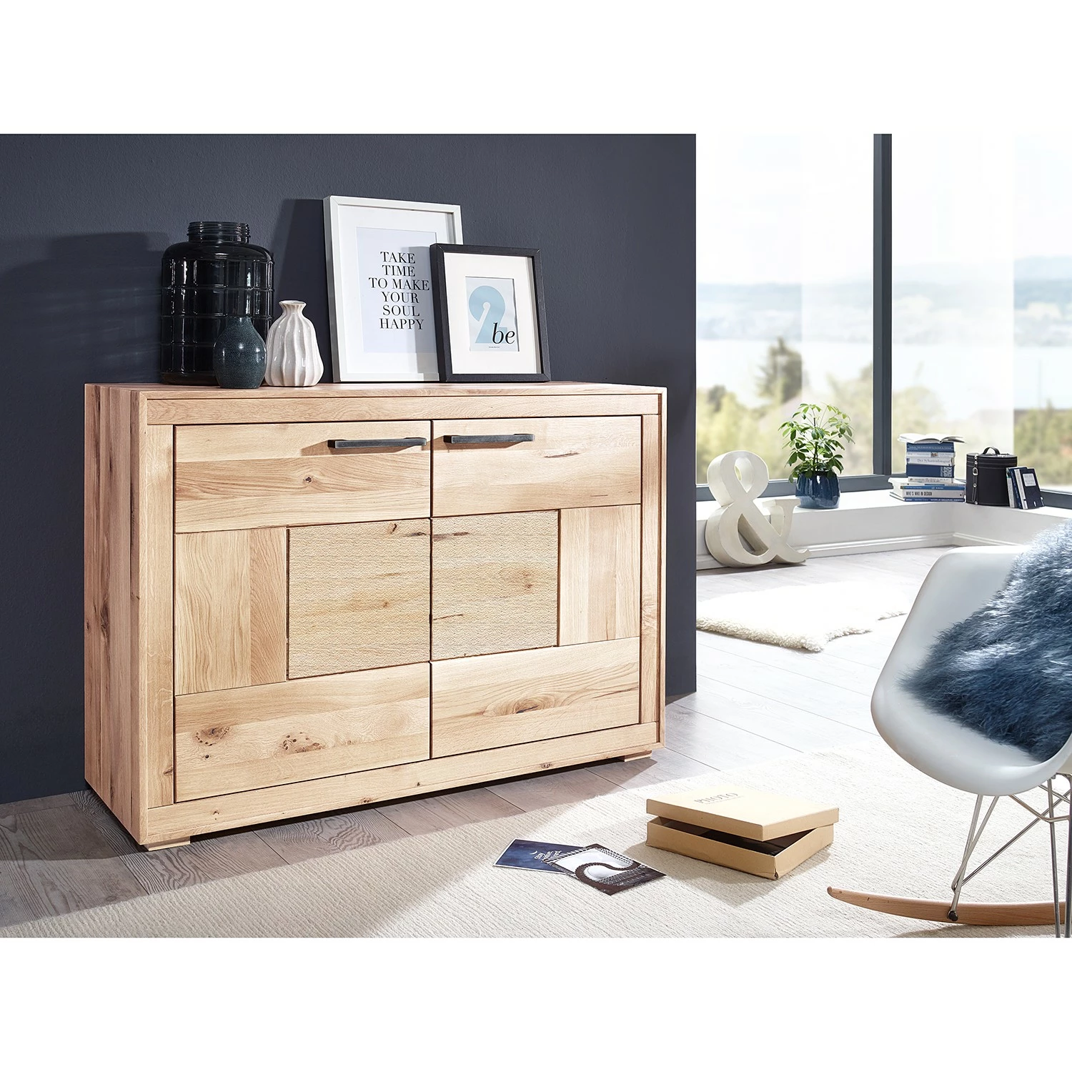 Naturoo Sideboard Juillan - Wildeiche massiv / Metall - Wildeiche / Schwarz – Bild 2