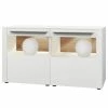 GWINNER Sideboard Bellano IV - Echtholzfurnier - Matt Weiß / Balkeneiche - Ohne Beleuchtung