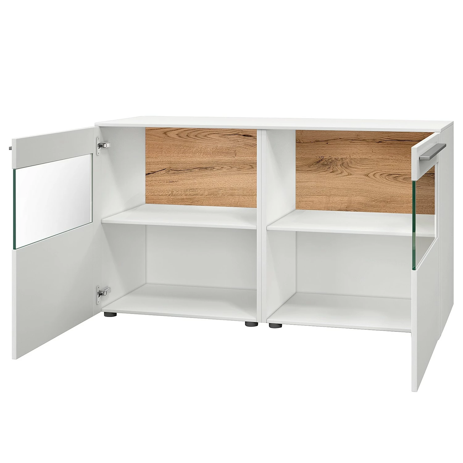 GWINNER Sideboard Bellano IV - Echtholzfurnier - Matt Weiß / Balkeneiche - Ohne Beleuchtung – Bild 3