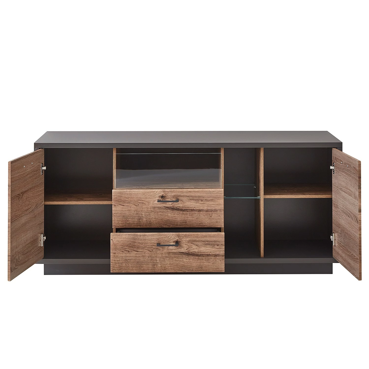 Red Living Sideboard Batey - Haveleiche Dekor / Graphit – Bild 5
