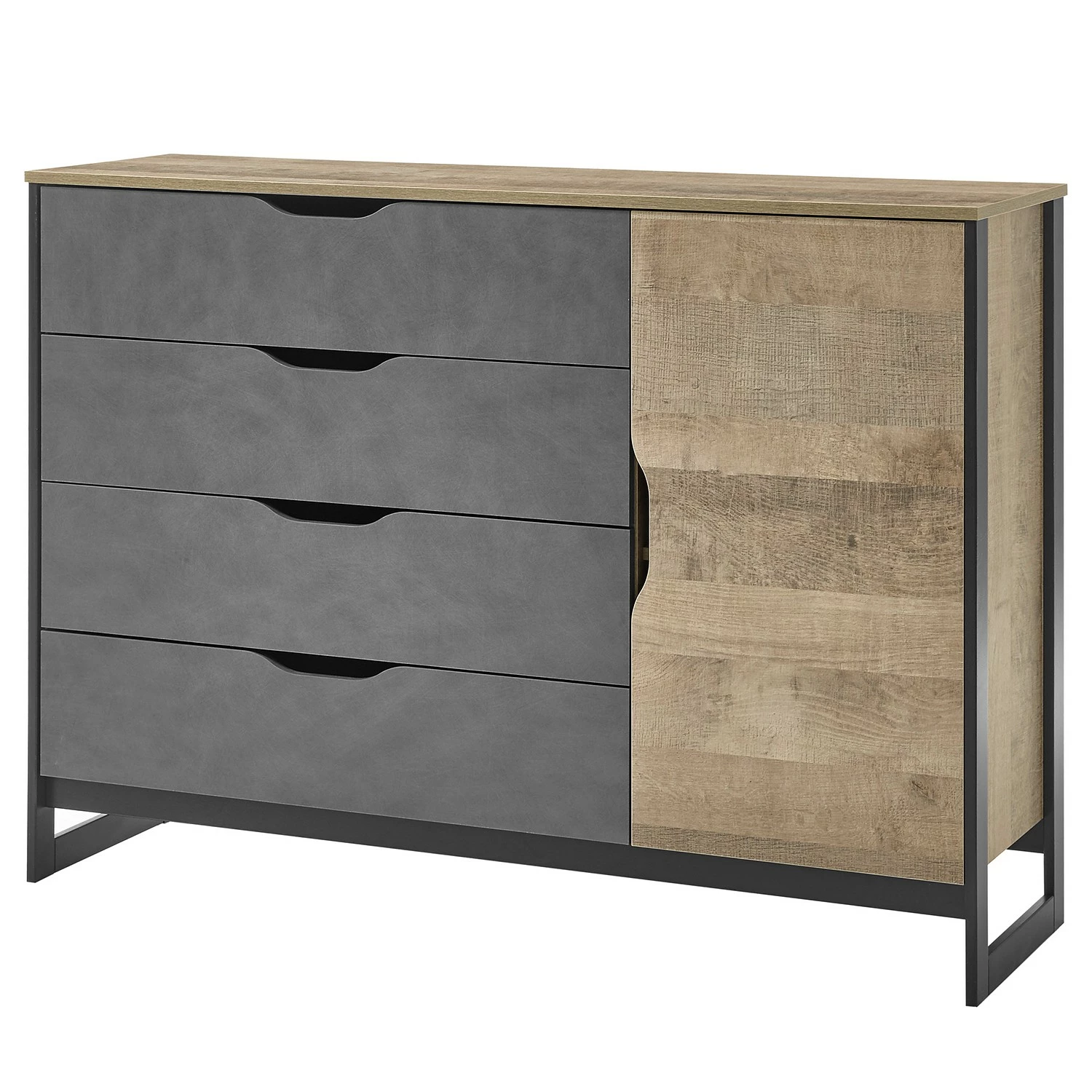 Red Living Sideboard Cocody I - Eiche Montana Dekor / Grau