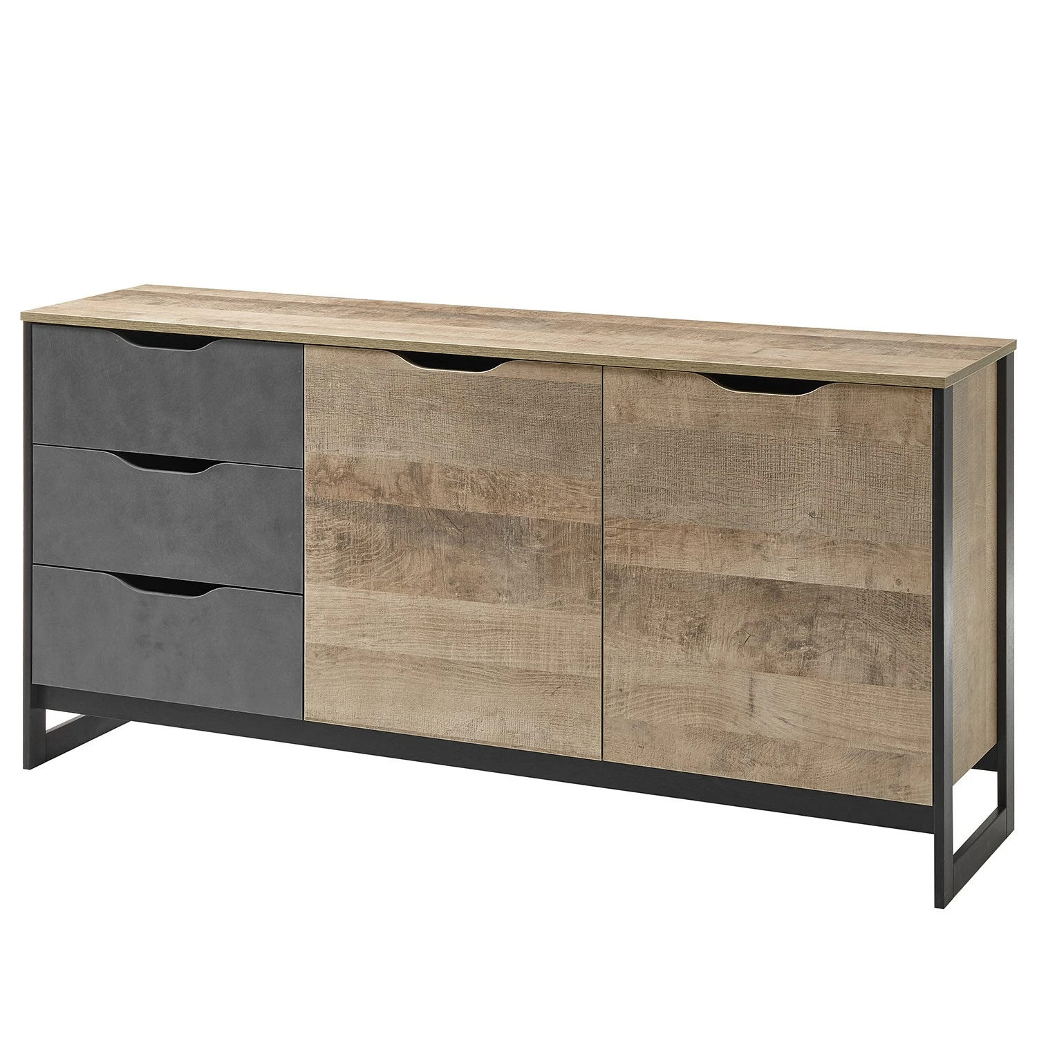 Red Living Sideboard Cocody II - Eiche Montana Dekor / Grau