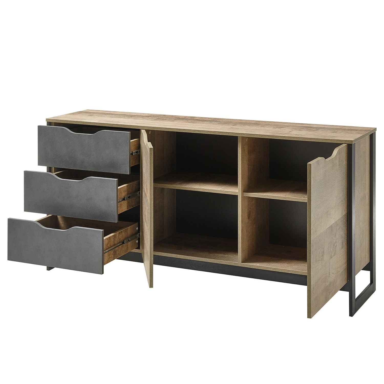 Red Living Sideboard Cocody II - Eiche Montana Dekor / Grau – Bild 5