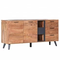 Naturoo Sideboard Manabi - Akazie massiv - Akazie / Anthrazit