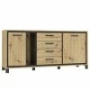 Red Living Sideboard Egan IV - Eiche Artisan Dekor / Eiche Schwarz Dekor