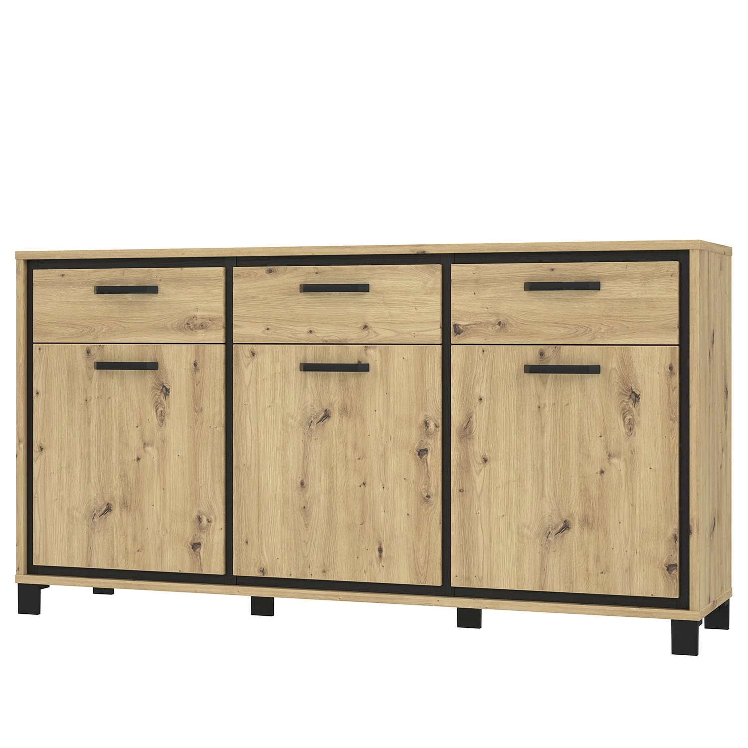 Red Living Sideboard Egan II - Eiche Artisan Dekor / Eiche Schwarz Dekor