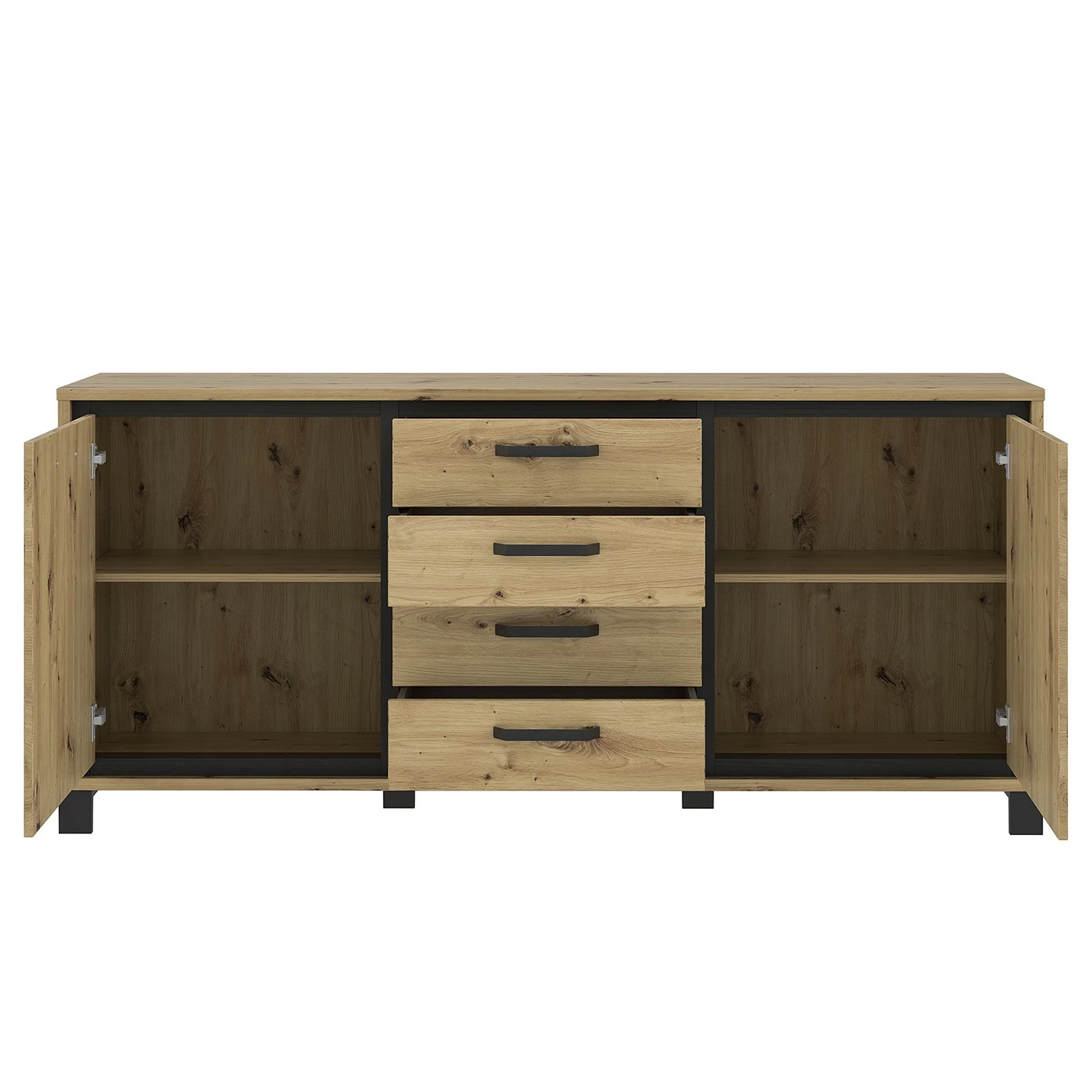 Red Living Sideboard Egan I - Eiche Artisan Dekor / Eiche Schwarz Dekor – Bild 4
