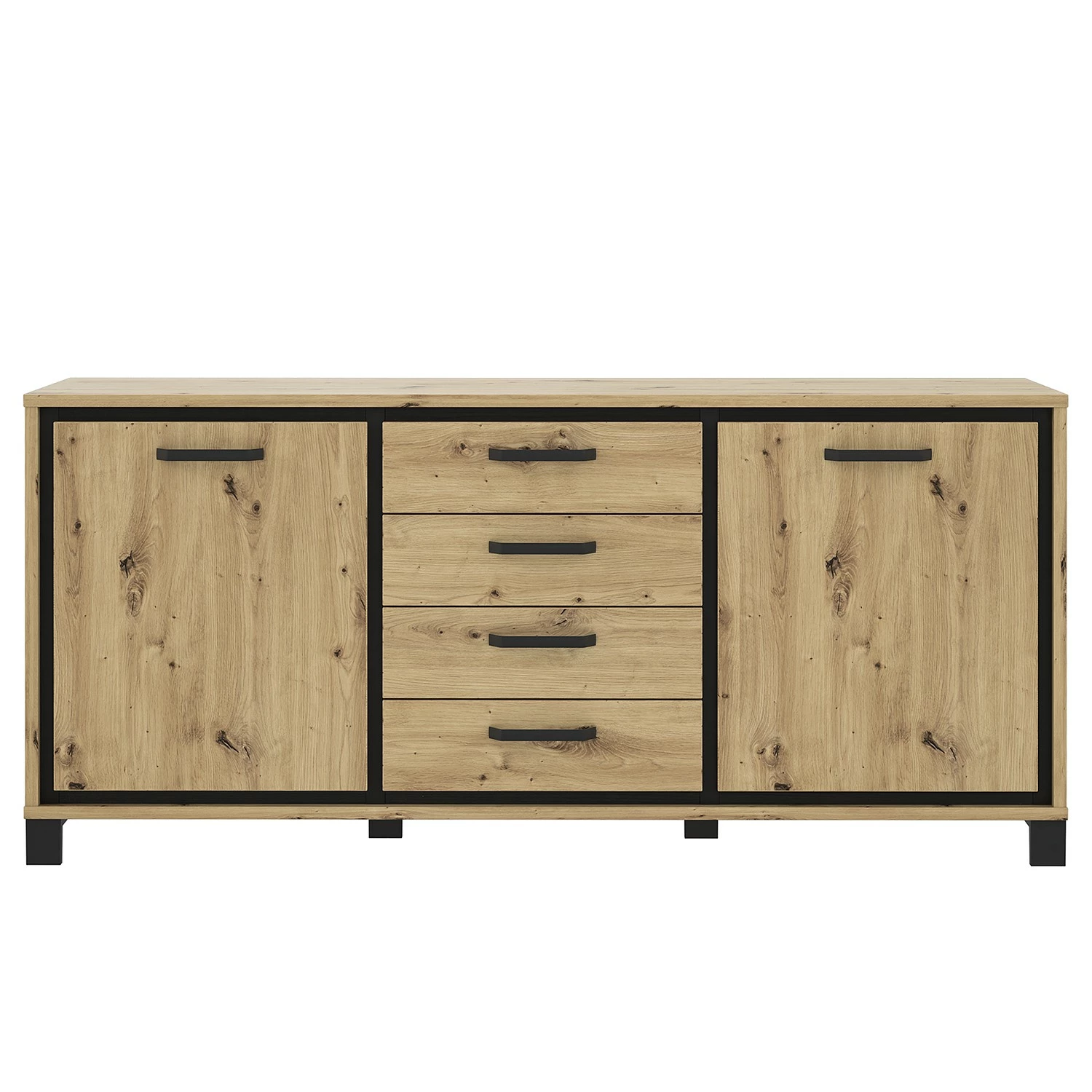 Red Living Sideboard Egan I - Eiche Artisan Dekor / Eiche Schwarz Dekor – Bild 5