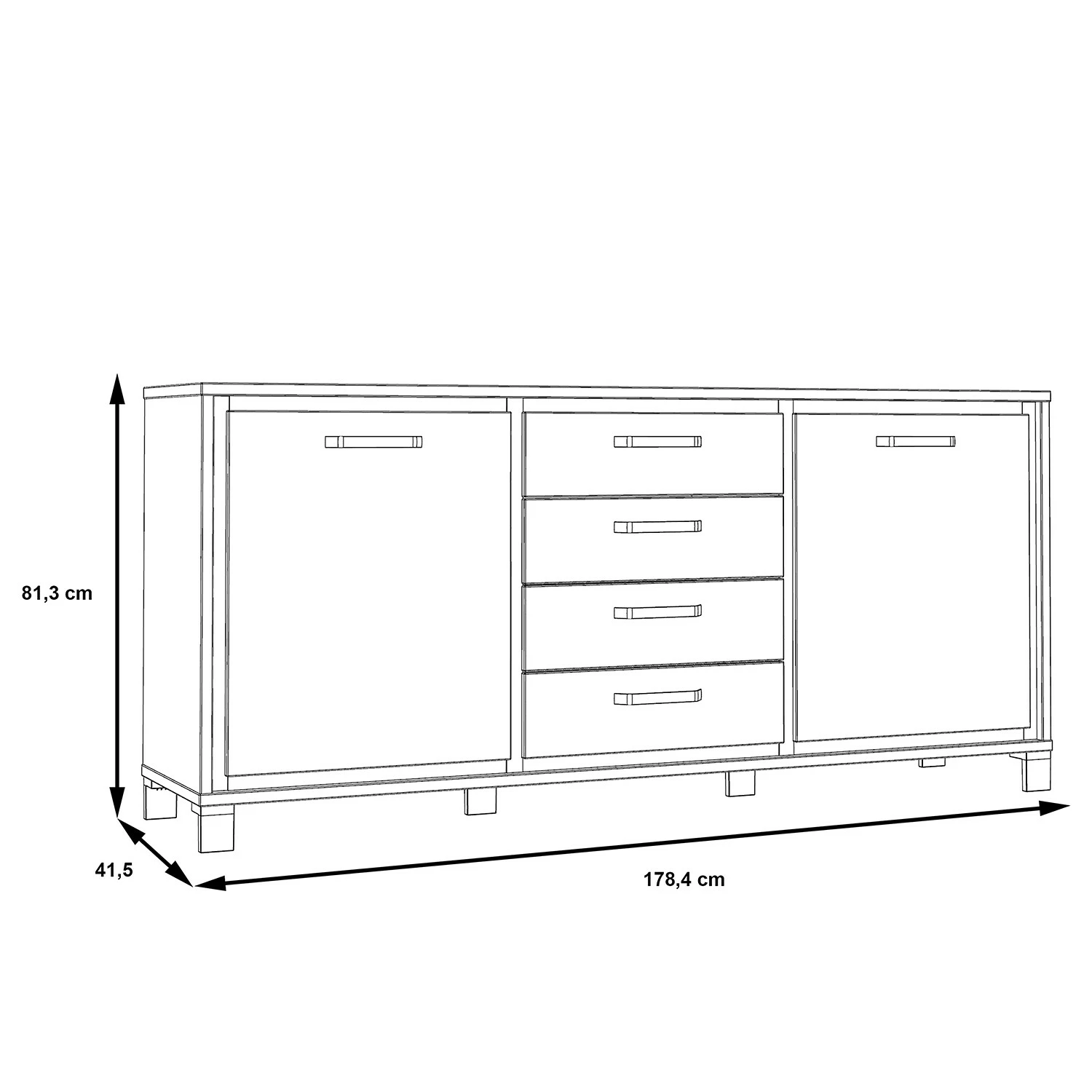 Red Living Sideboard Egan I - Eiche Artisan Dekor / Eiche Schwarz Dekor – Bild 6