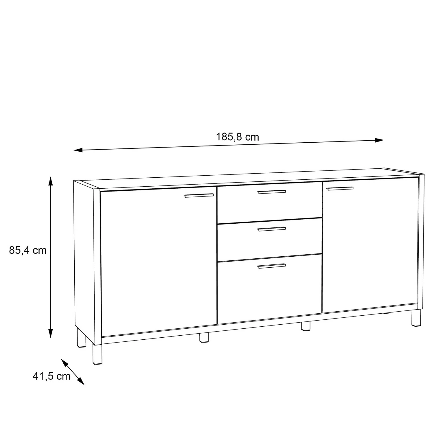 Norrwood Sideboard Boyd I - Weiß / Eiche Dekor – Bild 6