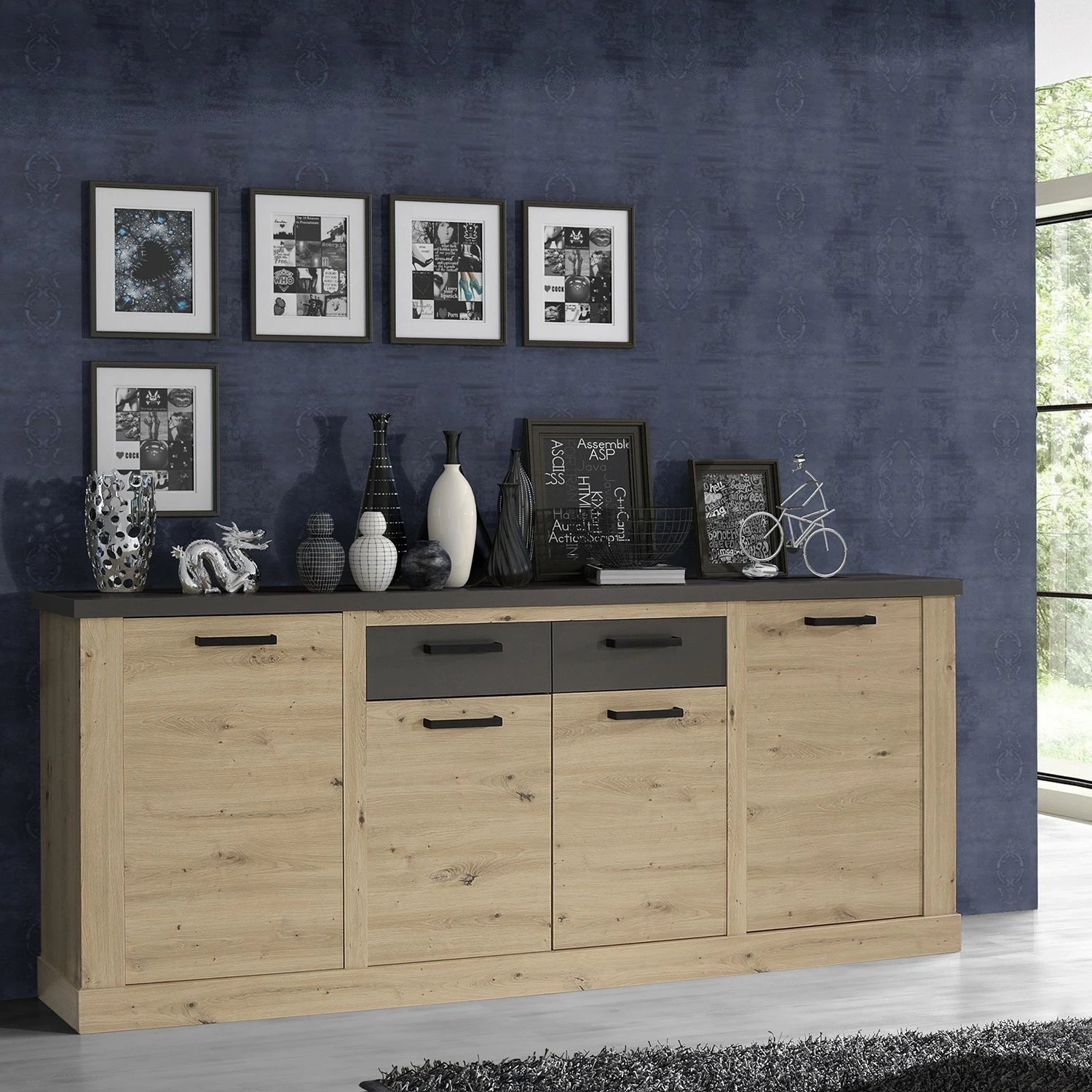 Ridgevalley Sideboard Moro II - Eiche Artisan Dekor / Grau – Bild 2
