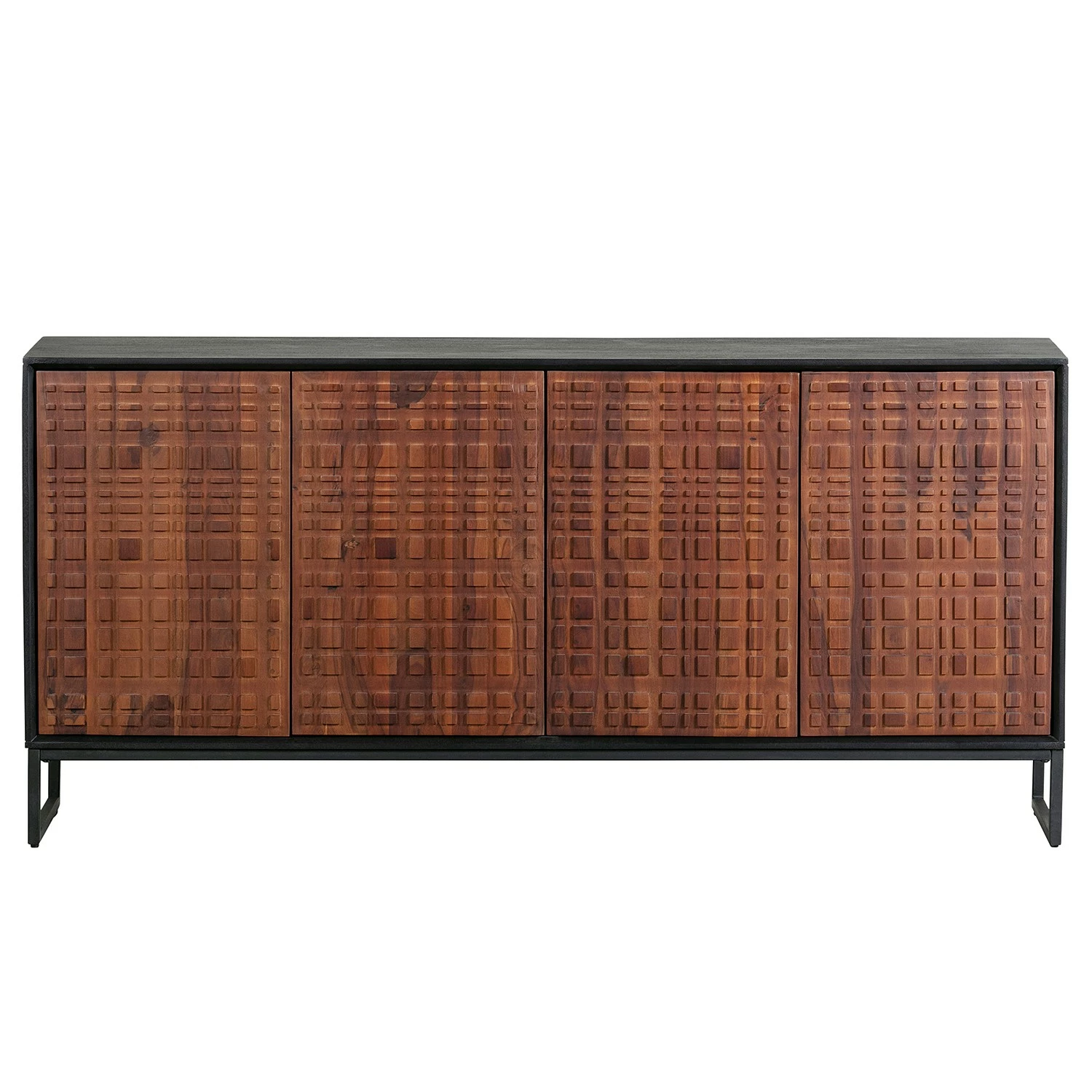 Red Living Sideboard Dynk - Sheesham massiv - Sheesham / Schwarz – Bild 4