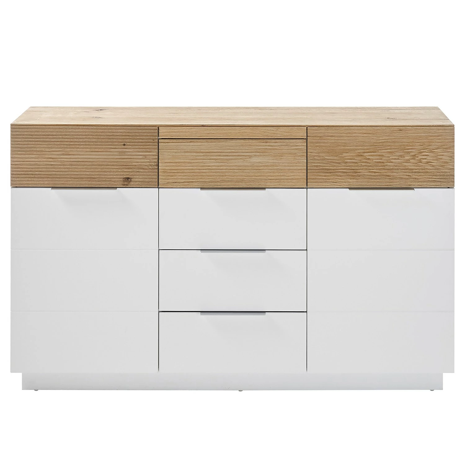 Norrwood Sideboard Akaa II - Echtholzfurnier - Eiche / Weiß – Bild 3