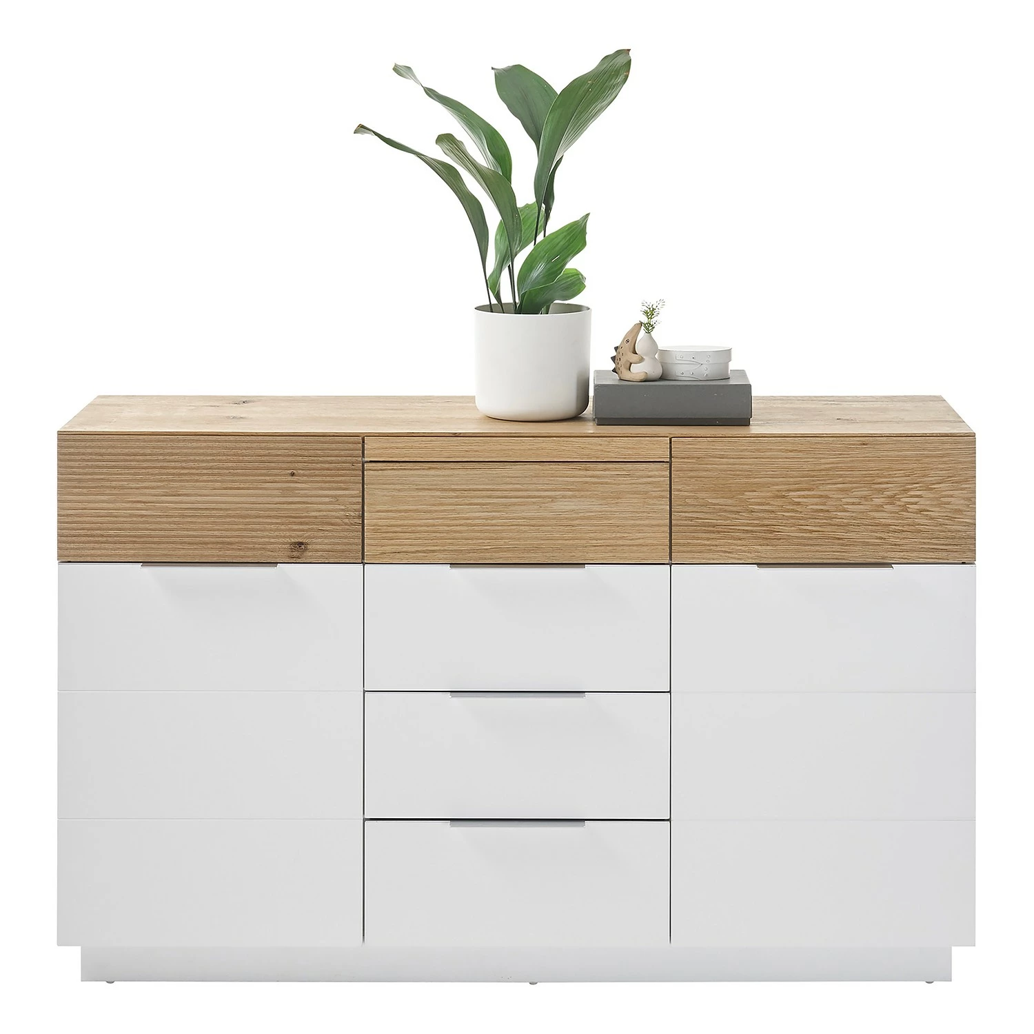 Norrwood Sideboard Akaa II - Echtholzfurnier - Eiche / Weiß – Bild 6