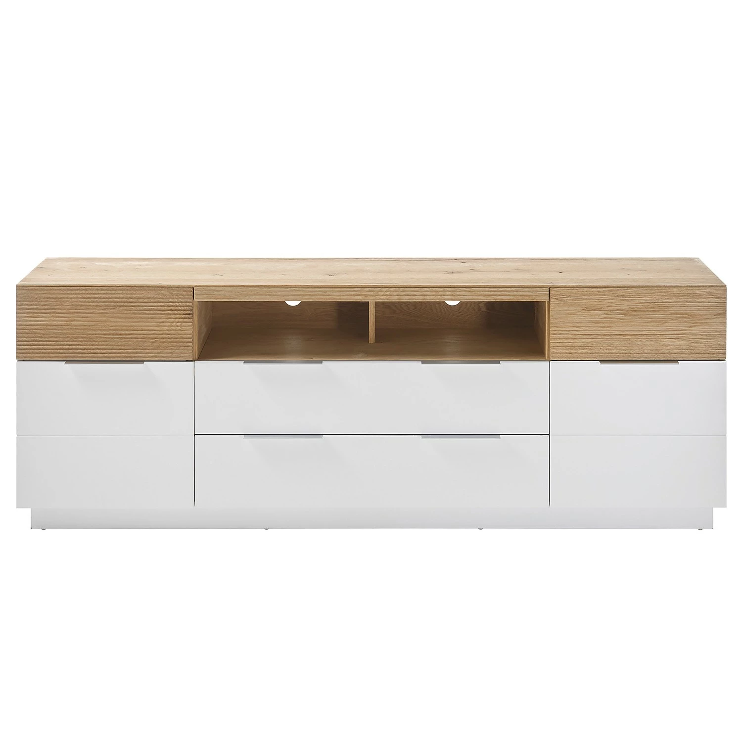 Norrwood Sideboard Akaa I - Echtholzfurnier - Eiche / Weiß – Bild 5