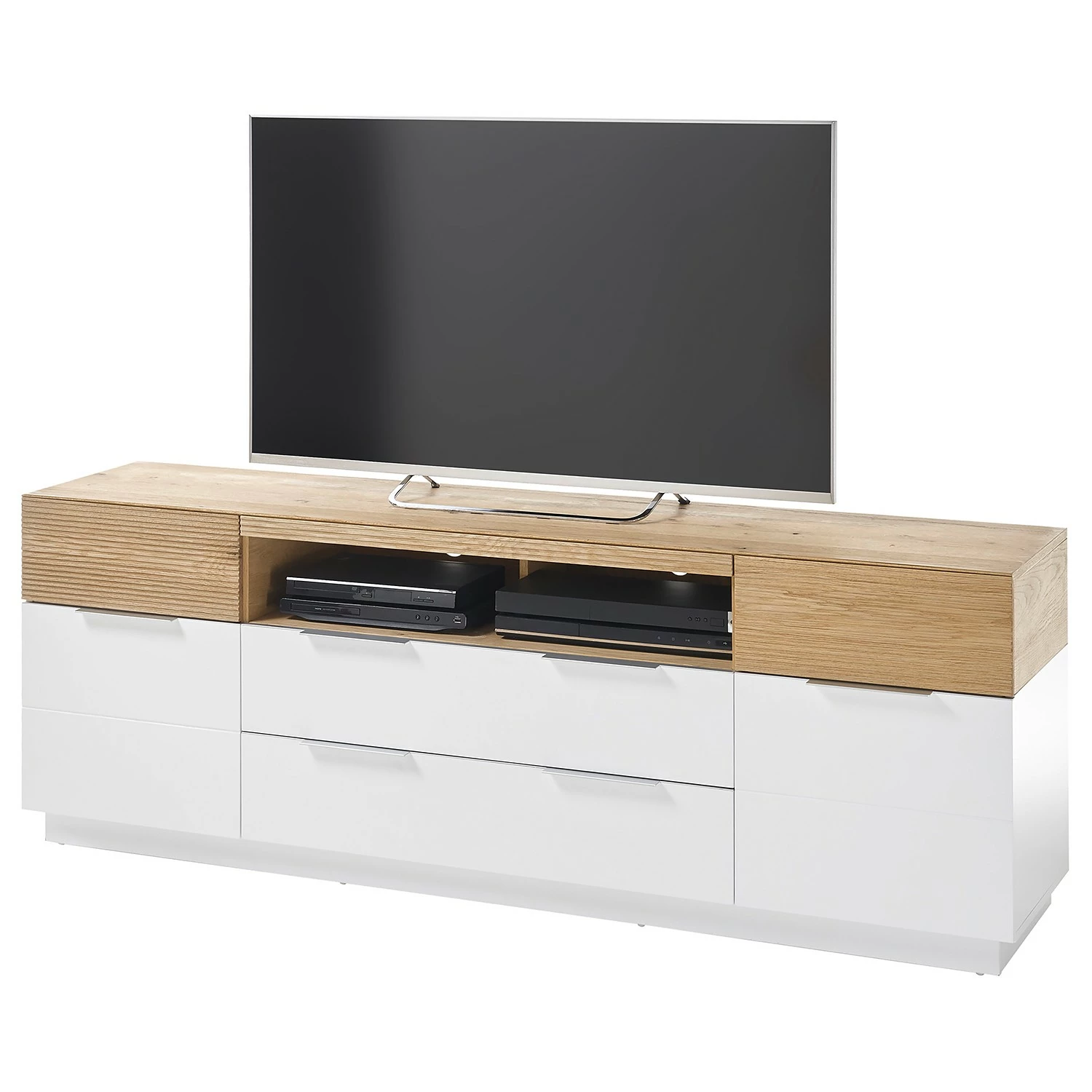 Norrwood Sideboard Akaa I - Echtholzfurnier - Eiche / Weiß – Bild 3