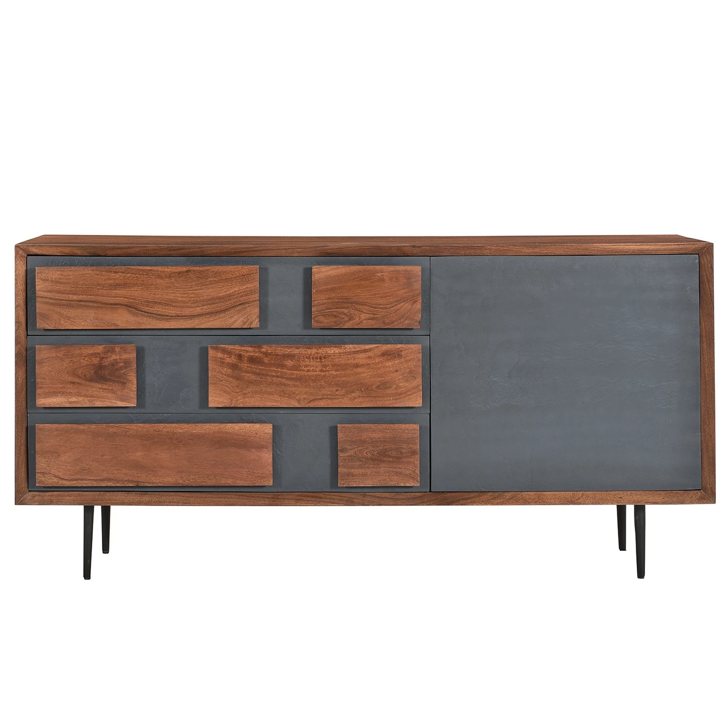 Ars manufacti Sideboard Envo - Akazie massiv / Steinfurnier - Akazie / Schiefer – Bild 2