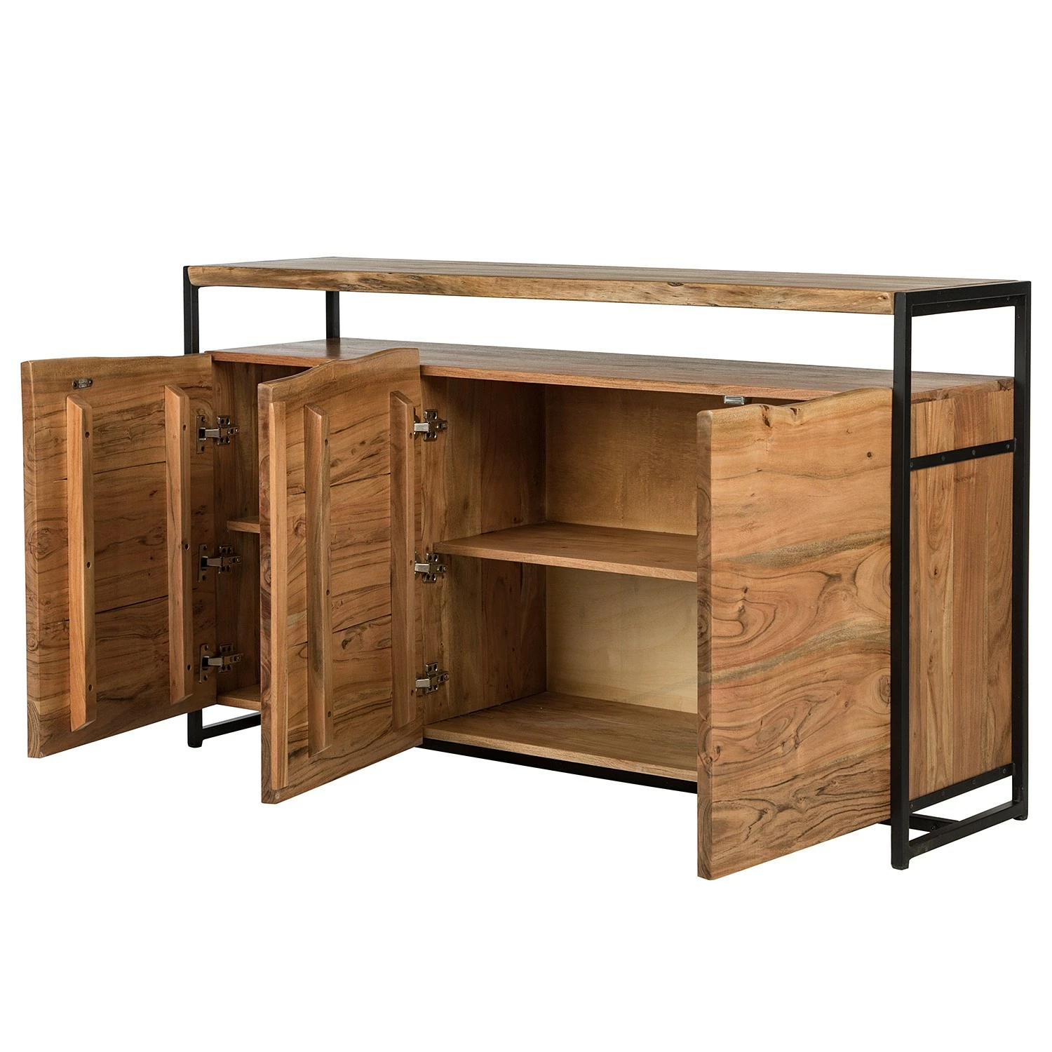 Ars manufacti Sideboard Kaawo - Akazie massiv / Metall - Akazie / Schwarz – Bild 4