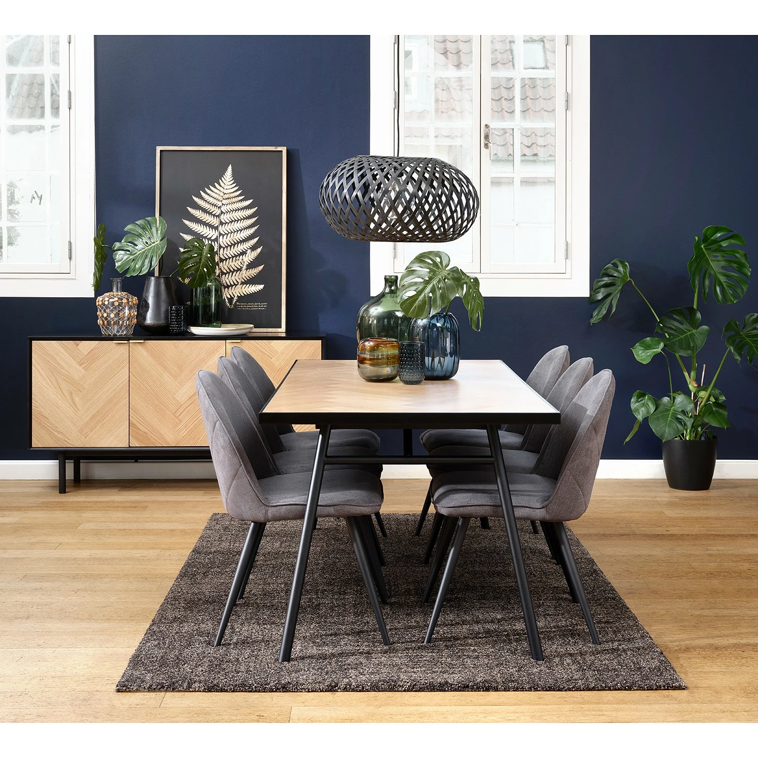 Loftscape Sideboard Charlo - Echtholzfurnier - Eiche / Schwarz – Bild 3