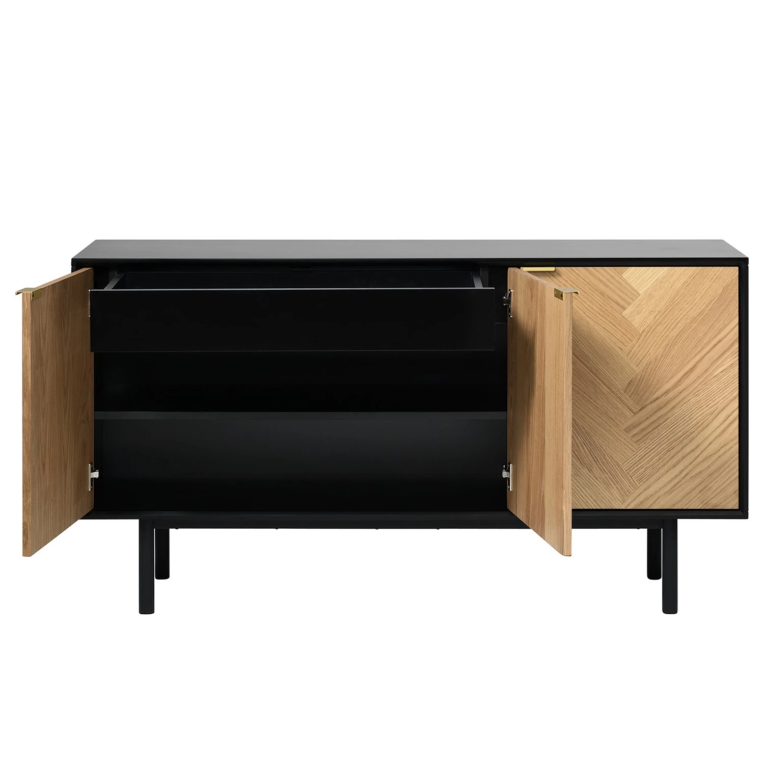 Loftscape Sideboard Charlo - Echtholzfurnier - Eiche / Schwarz – Bild 5