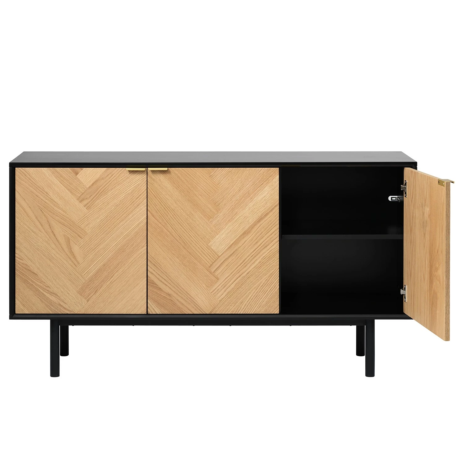 Loftscape Sideboard Charlo - Echtholzfurnier - Eiche / Schwarz – Bild 6