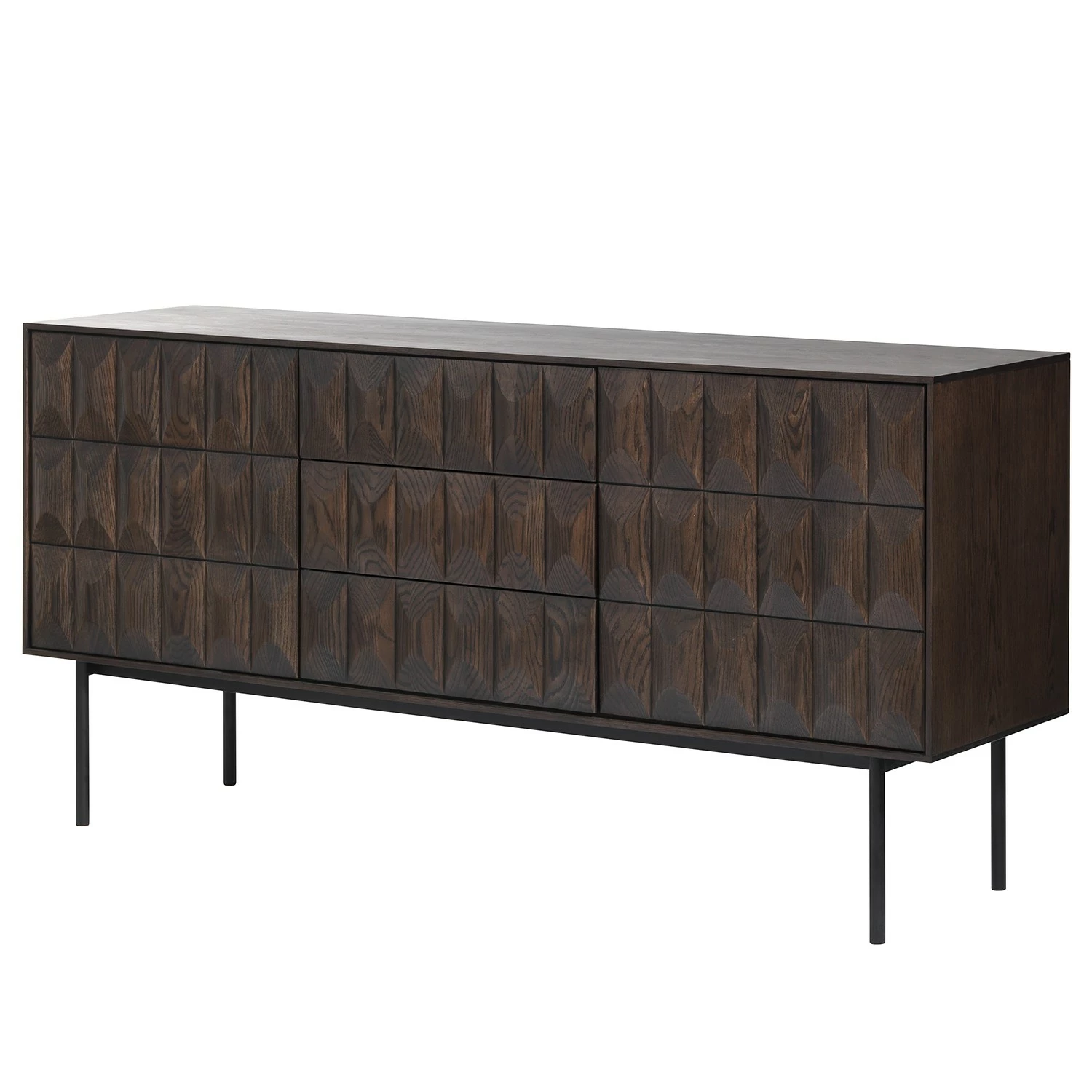 Red Living Sideboard Limes - Eiche massiv / Metall - Eiche Dunkel / Schwarz