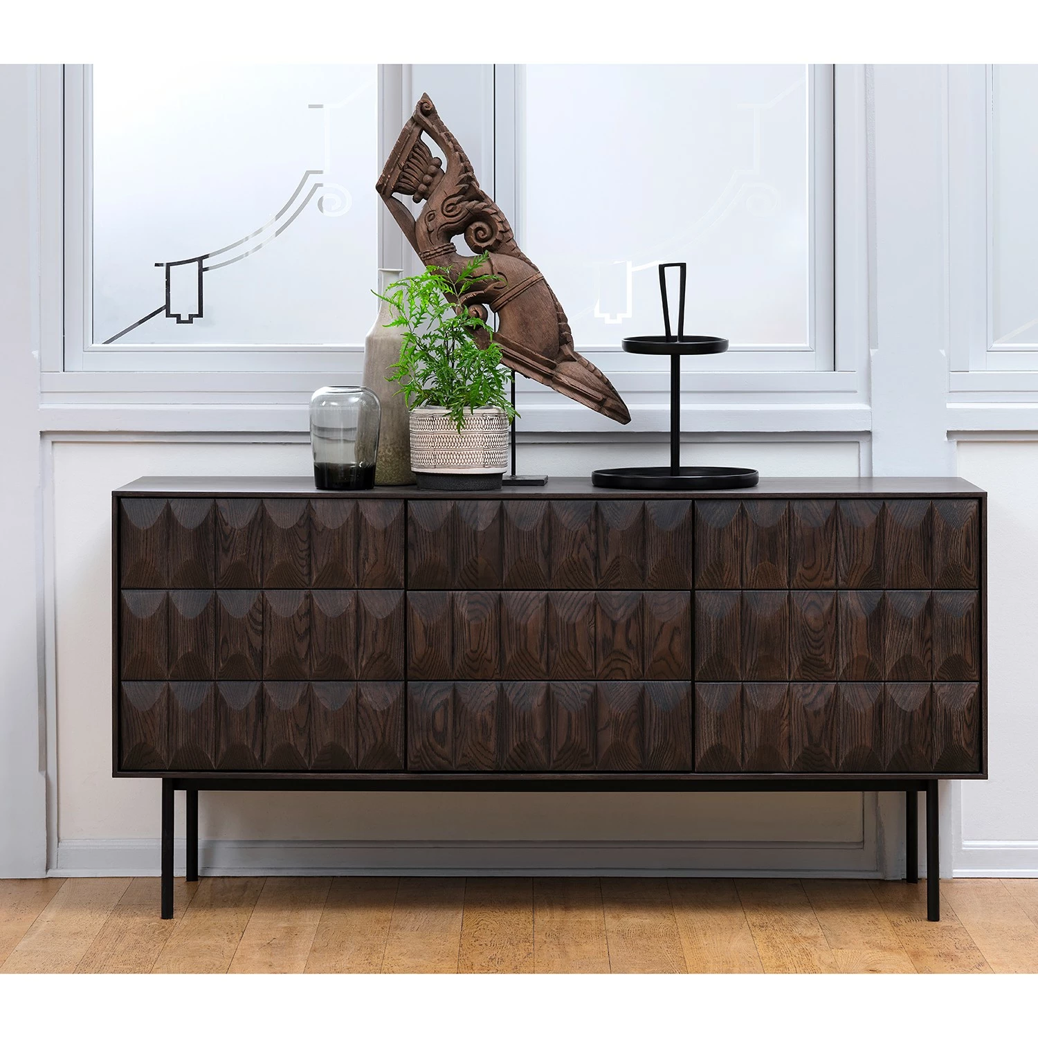 Red Living Sideboard Limes - Eiche massiv / Metall - Eiche Dunkel / Schwarz – Bild 2