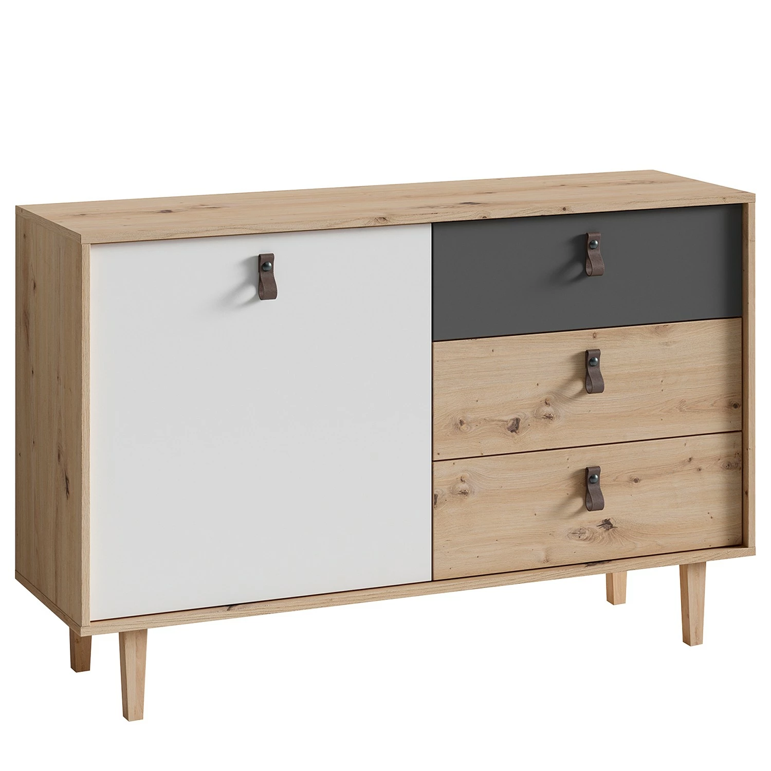 Fredriks Sideboard Bowood I - Eiche Artisan Dekor / Weiß