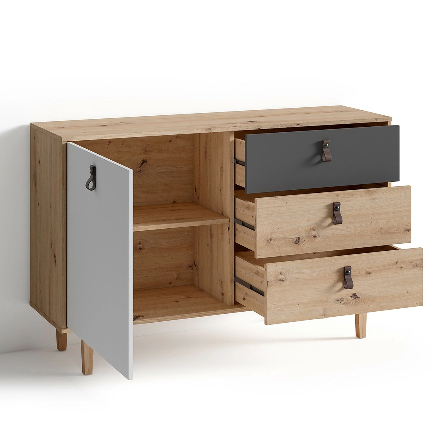 Fredriks Sideboard Bowood I - Eiche Artisan Dekor / Weiß – Bild 3