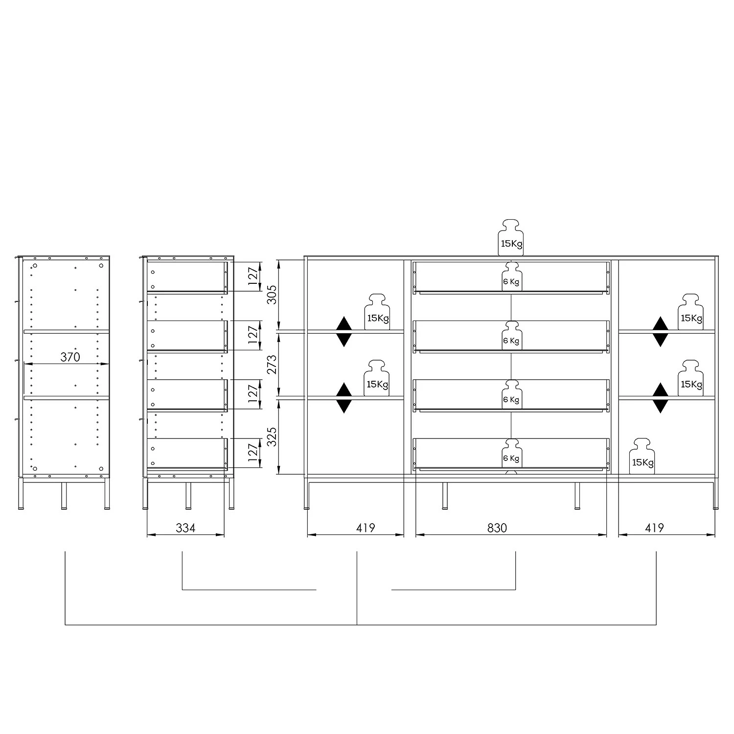 Maja Möbel Sideboard Trend - Glas - Hochglanz Weiß / Chrom – Bild 7