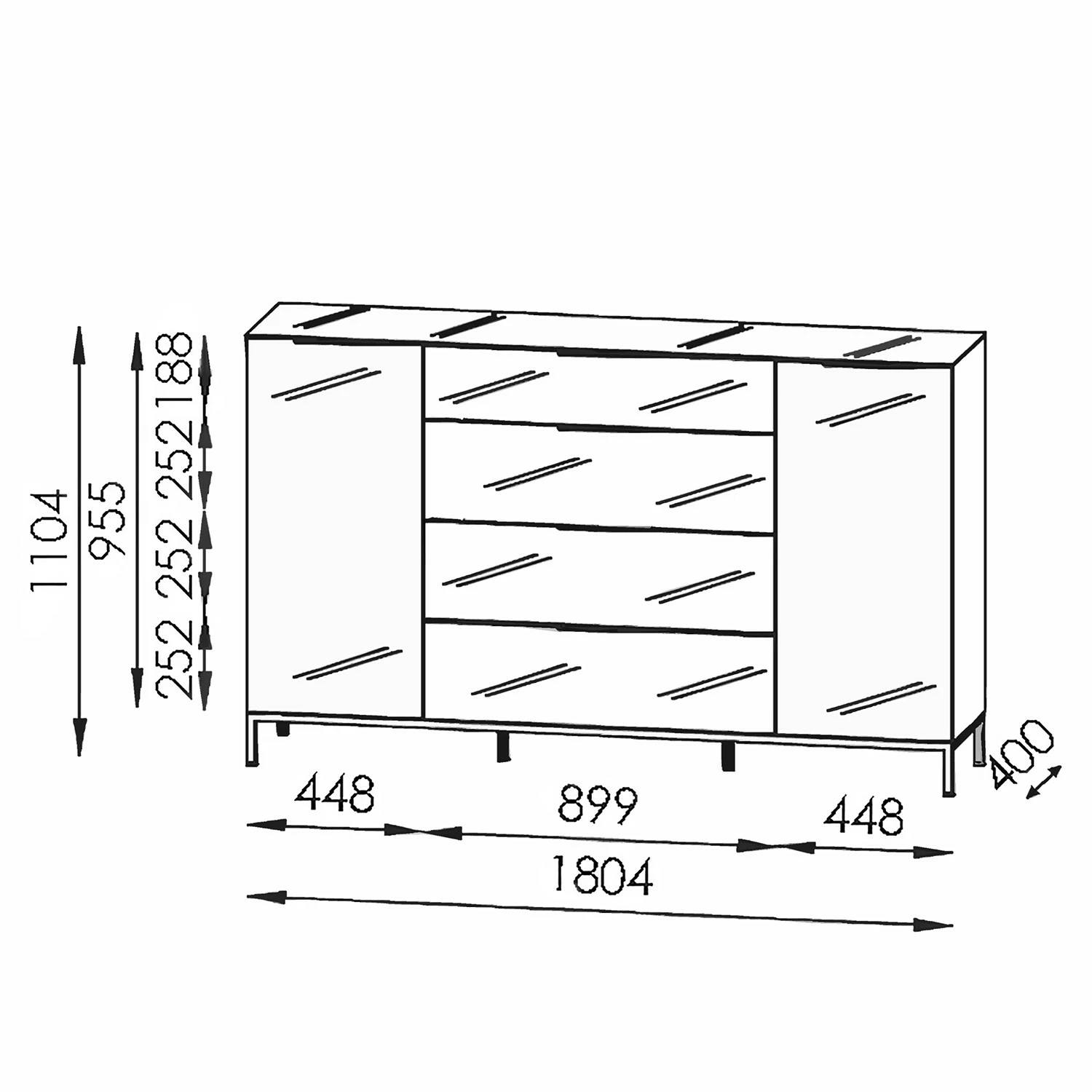Maja Möbel Sideboard Trend - Glas - Hochglanz Weiß / Chrom – Bild 8