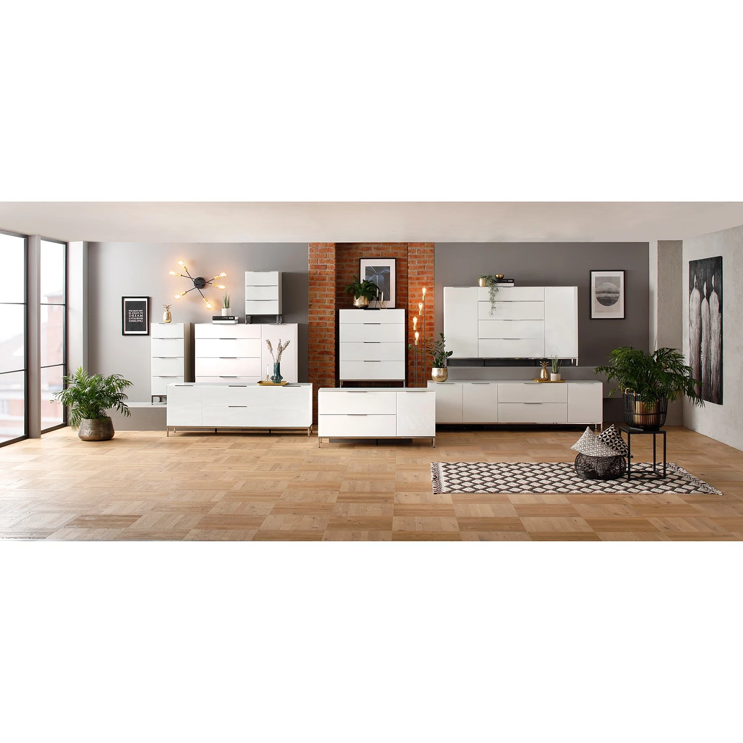 Maja Möbel Sideboard Trend - Glas - Hochglanz Weiß / Chrom – Bild 2