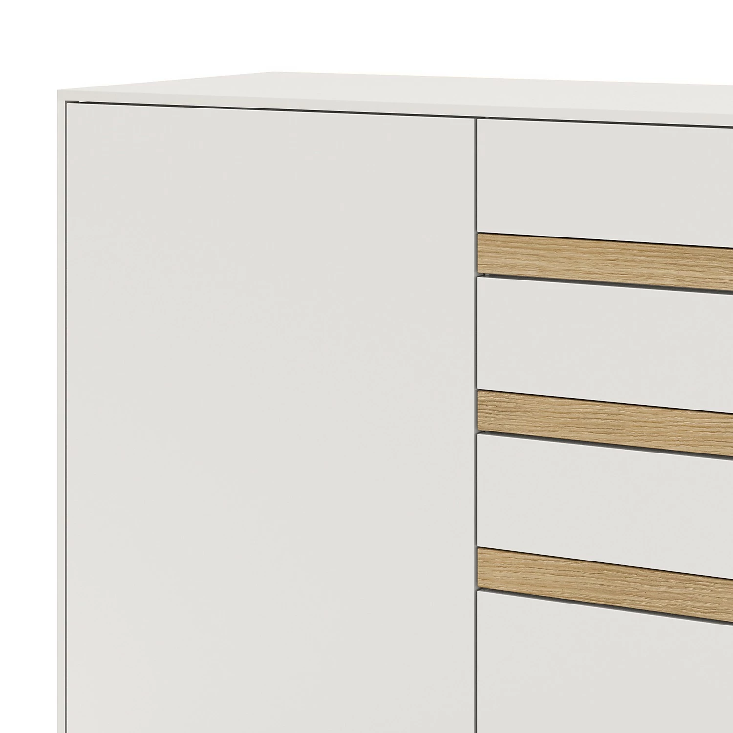 GWINNER Sideboard Calea III - Echtholzfurnier - Matt Weiß / Eiche – Bild 3