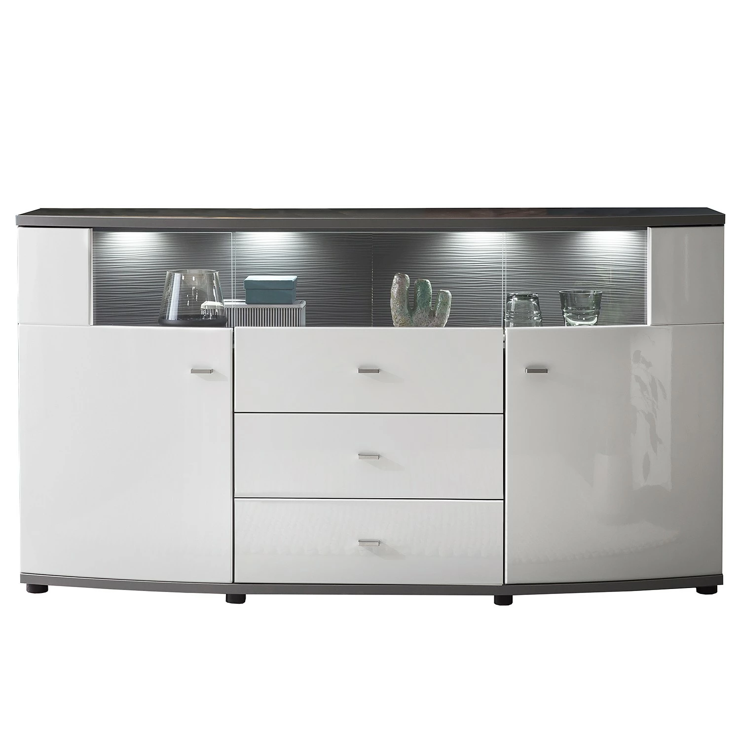 Loftscape Sideboard Intento II - Hochglanz Weiß / Anthrazit – Bild 5