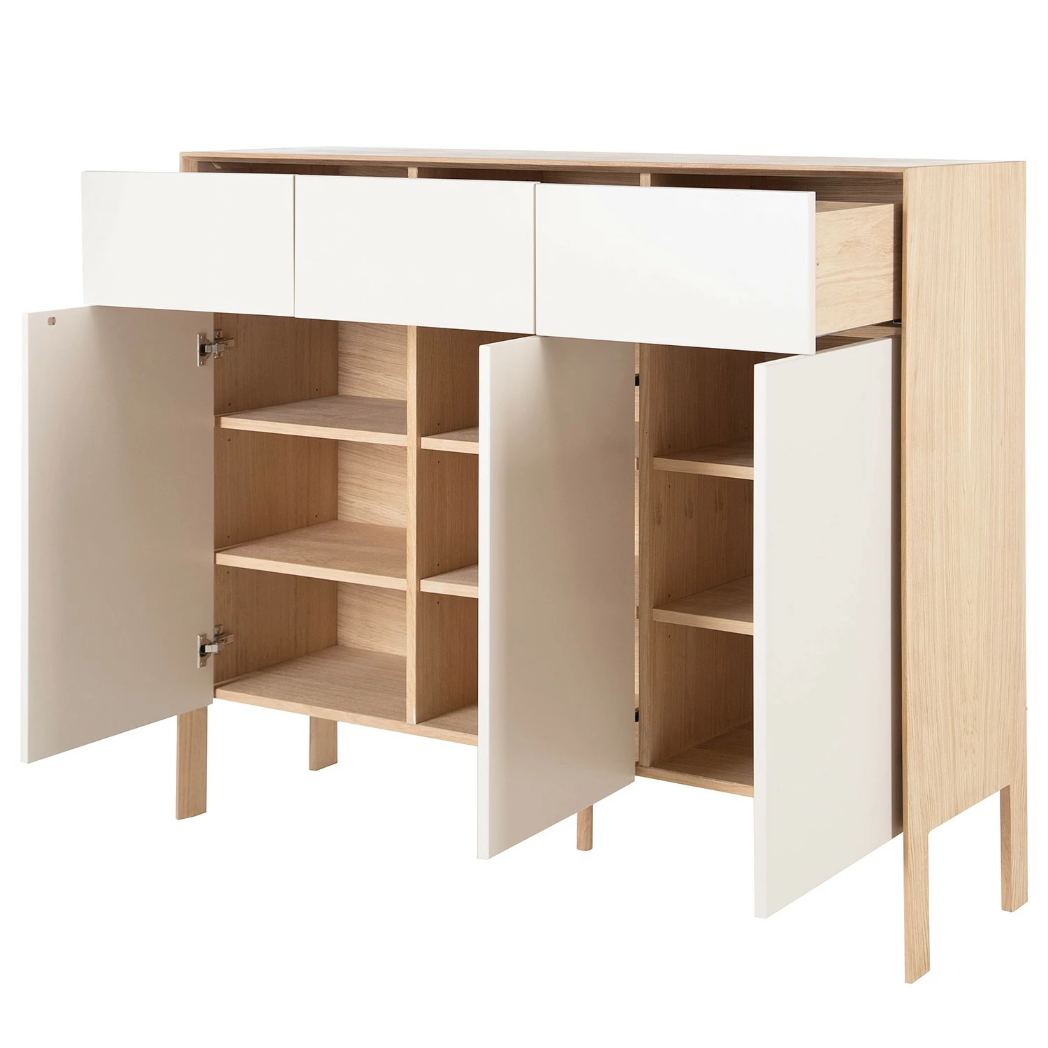 Studio Copenhagen Sideboard Maayka III - Eiche teilmassiv - Mushroom Creme / Eiche Hell – Bild 5