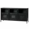 Red Living Sideboard Malita - Metall - Schwarz