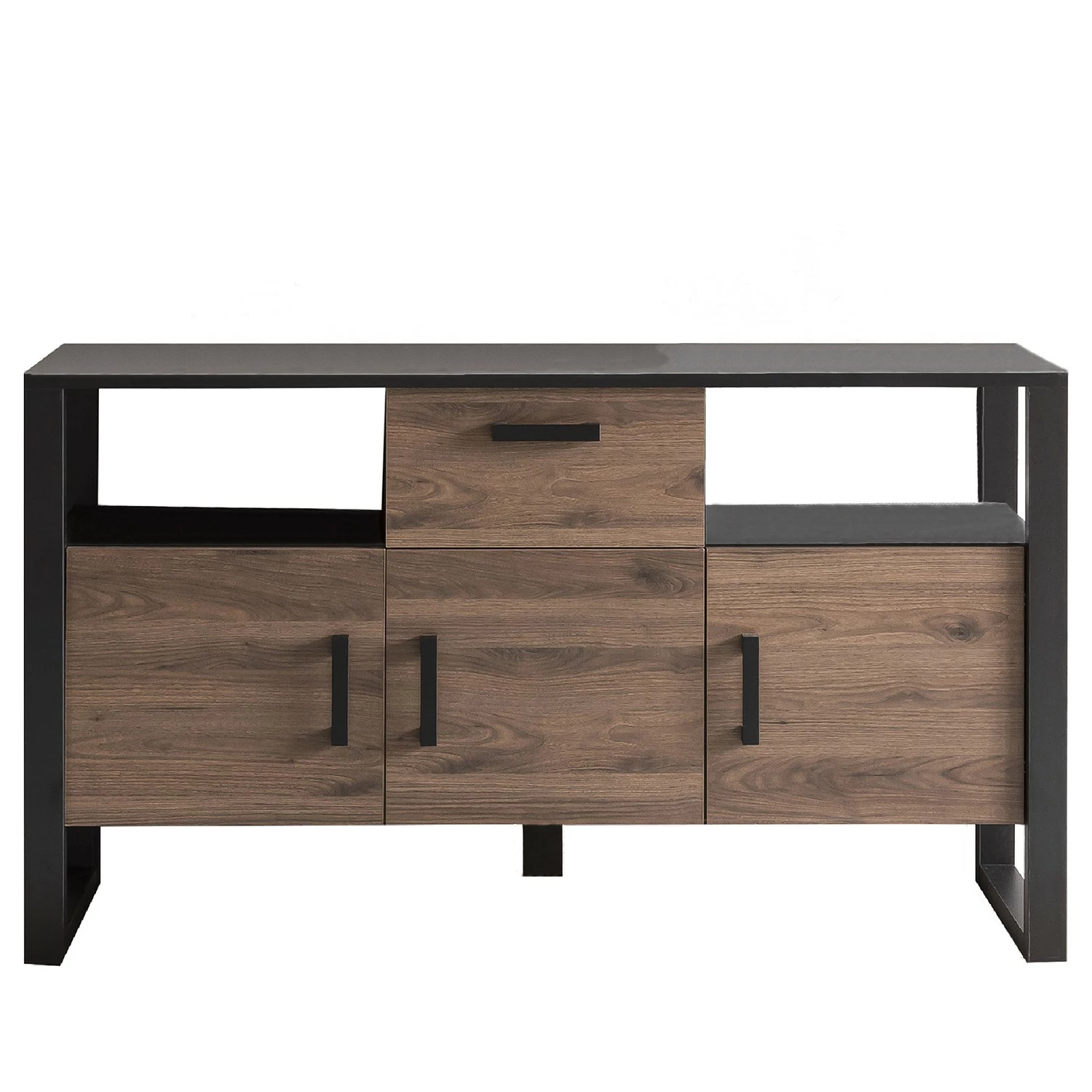 Red Living Sideboard Norddal - Nussbaum Dekor / Schwarz – Bild 4