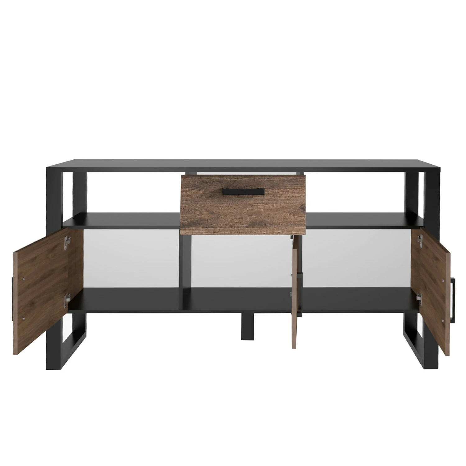 Red Living Sideboard Norddal - Nussbaum Dekor / Schwarz – Bild 5