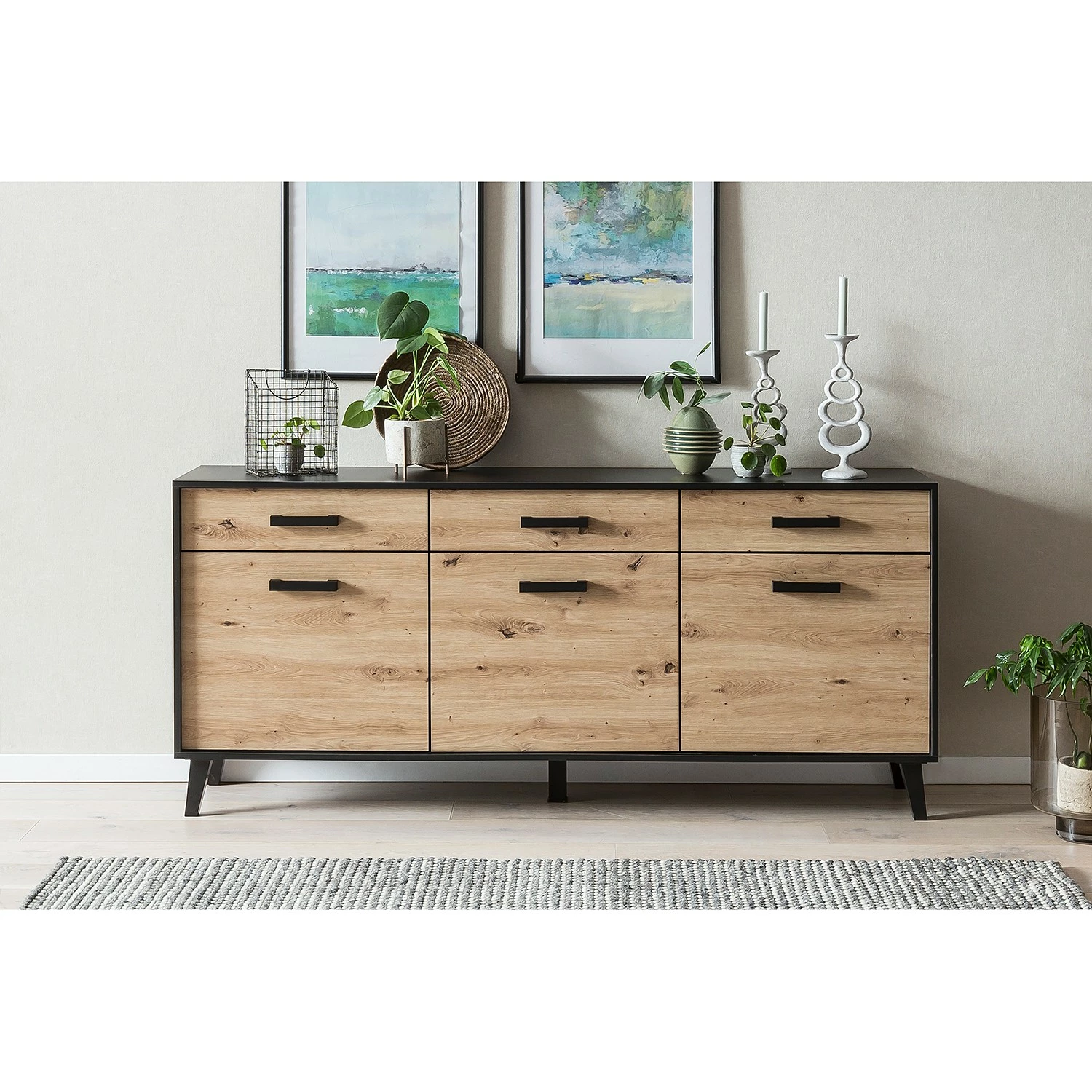 Norrwood Sideboard Argenteuil I - Eiche Artisan Dekor / Schwarz – Bild 2