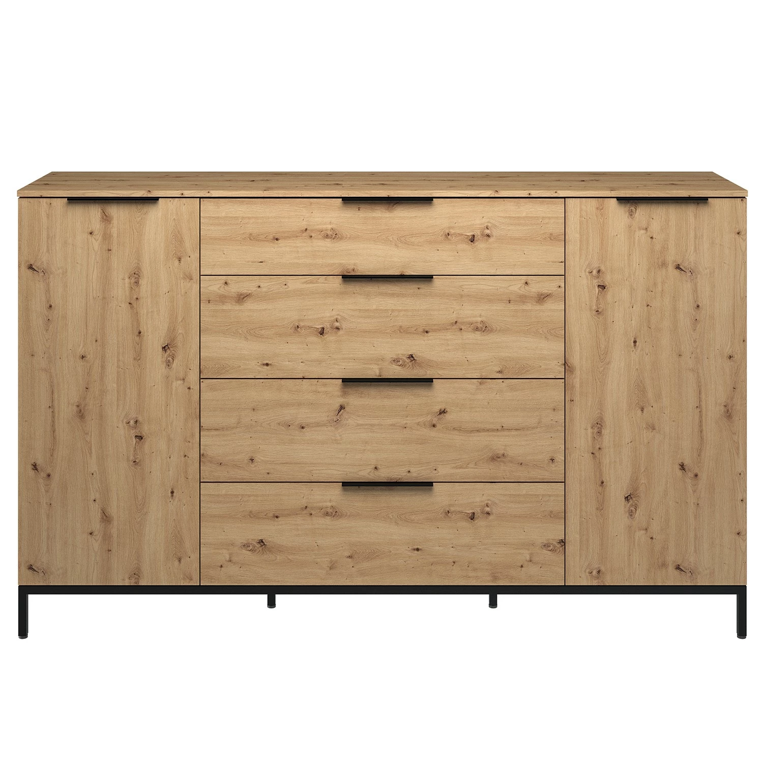 Maja Möbel Sideboard Trend Wood I - Asteiche Dekor / Schwarz – Bild 4