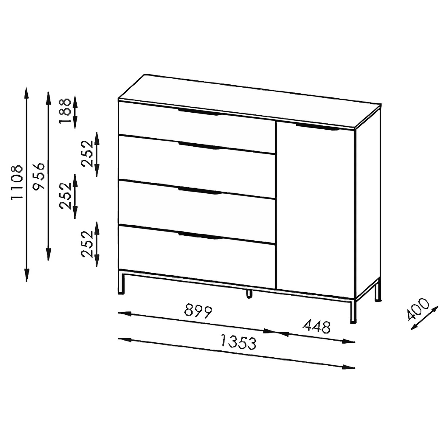 Maja Möbel Sideboard Trend Wood II - Asteiche Dekor / Schwarz – Bild 5