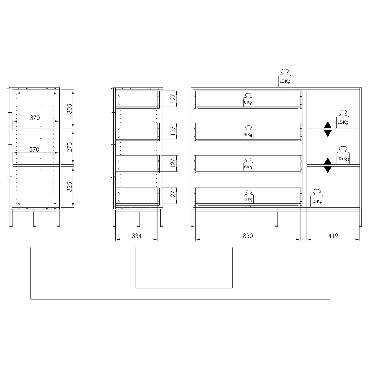 Maja Möbel Sideboard Trend Wood II - Asteiche Dekor / Schwarz – Bild 6