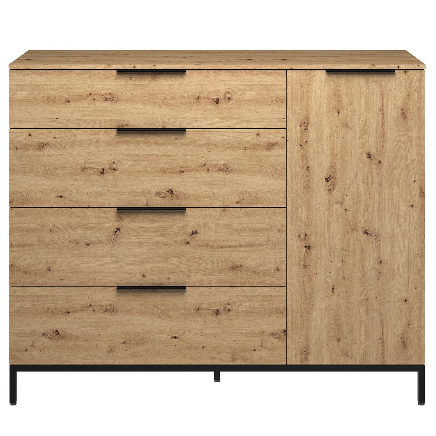 Maja Möbel Sideboard Trend Wood II - Asteiche Dekor / Schwarz – Bild 3